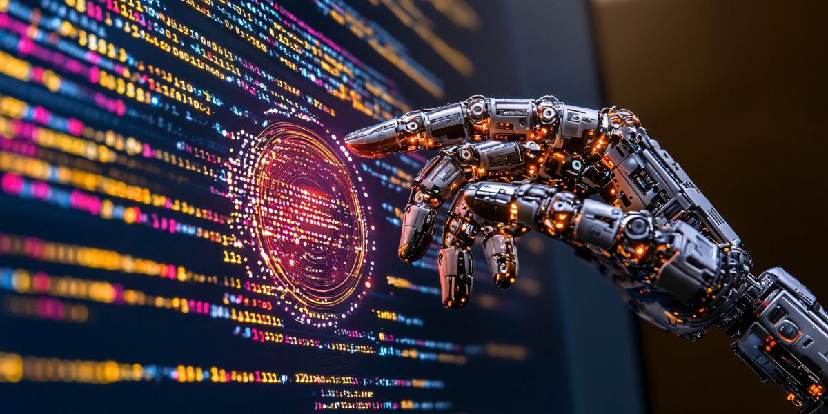 Robotic Hand Interacting with Digital Data Display